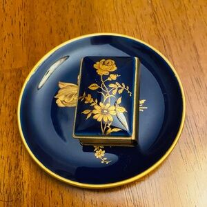 VINTAGE LIMOGES Ashtray & Matches 🔥 … Plate & working matches